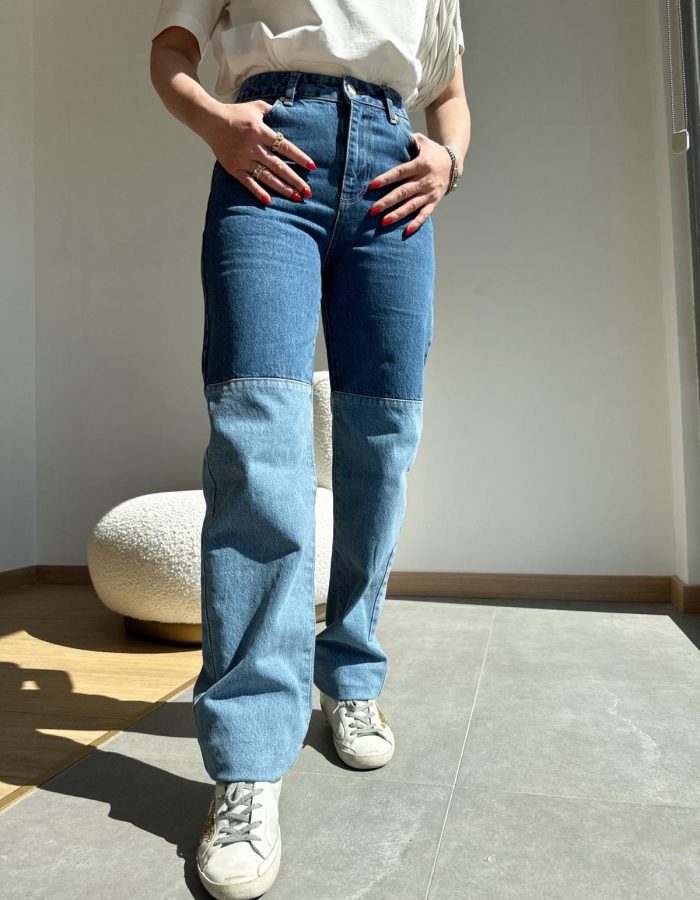 Çift Renk Denim Jean 